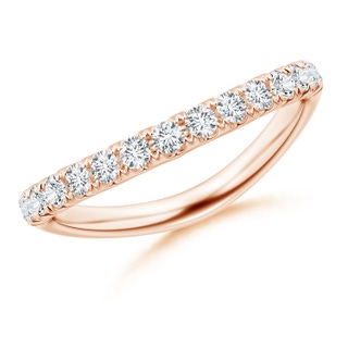 2mm GVS2 Pavé-Set Round Diamond Curved Wedding Band in Rose Gold