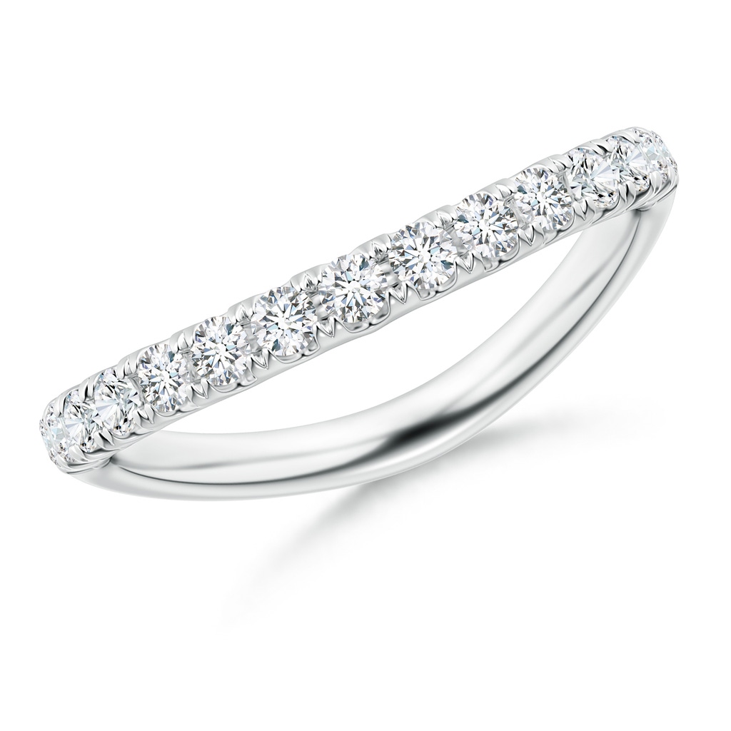 2mm GVS2 Pavé-Set Round Diamond Curved Wedding Band in White Gold