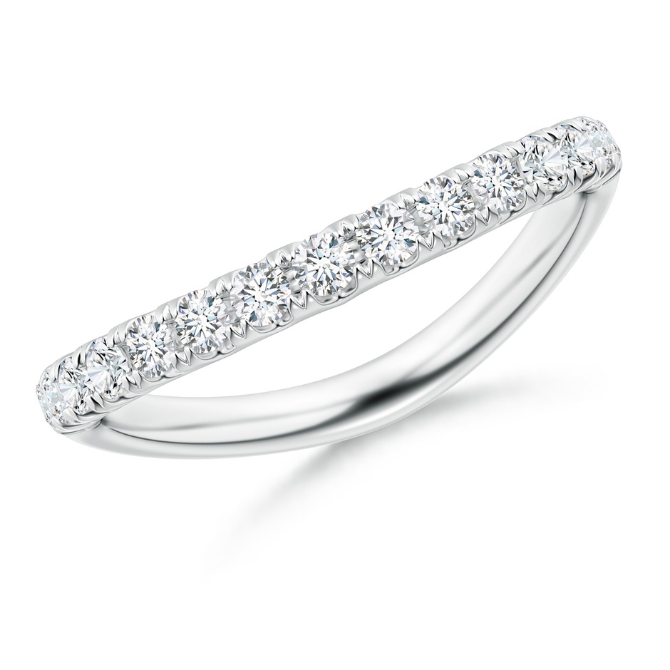 2mm GVS2 Pavé-Set Round Diamond Curved Wedding Band in White Gold 