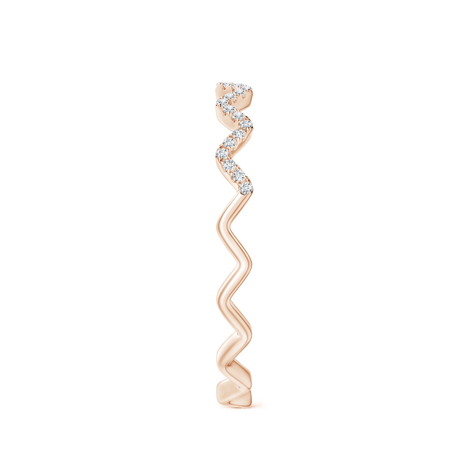 Angara Natural Classic Round Diamond Zig Zag Ring in 14K Solid Gold (0.8MM) - Picture 34 of 40