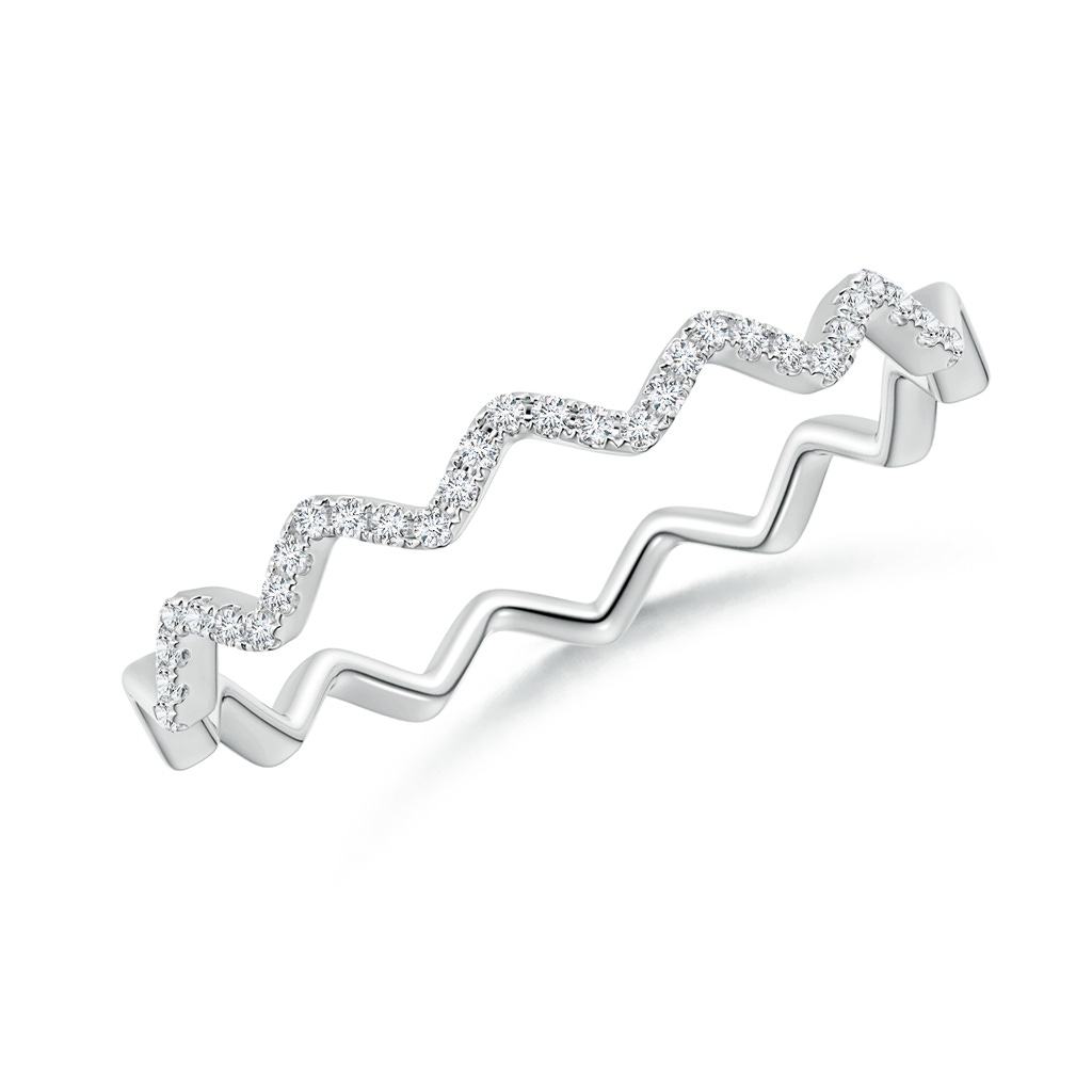 0.8mm GVS2 Classic Round Diamond Zig Zag Ring in White Gold