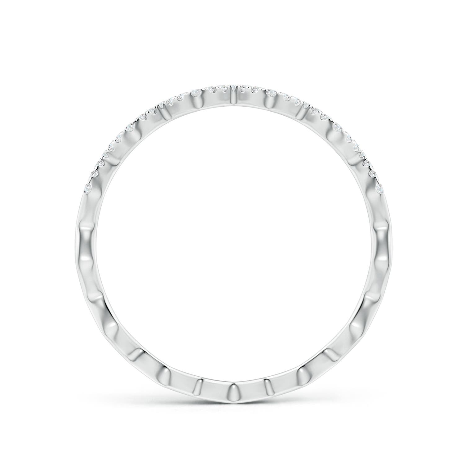 Angara Natural Classic Round Diamond Zig Zag Ring in 14K Solid Gold (0.8MM) - Picture 12 of 40