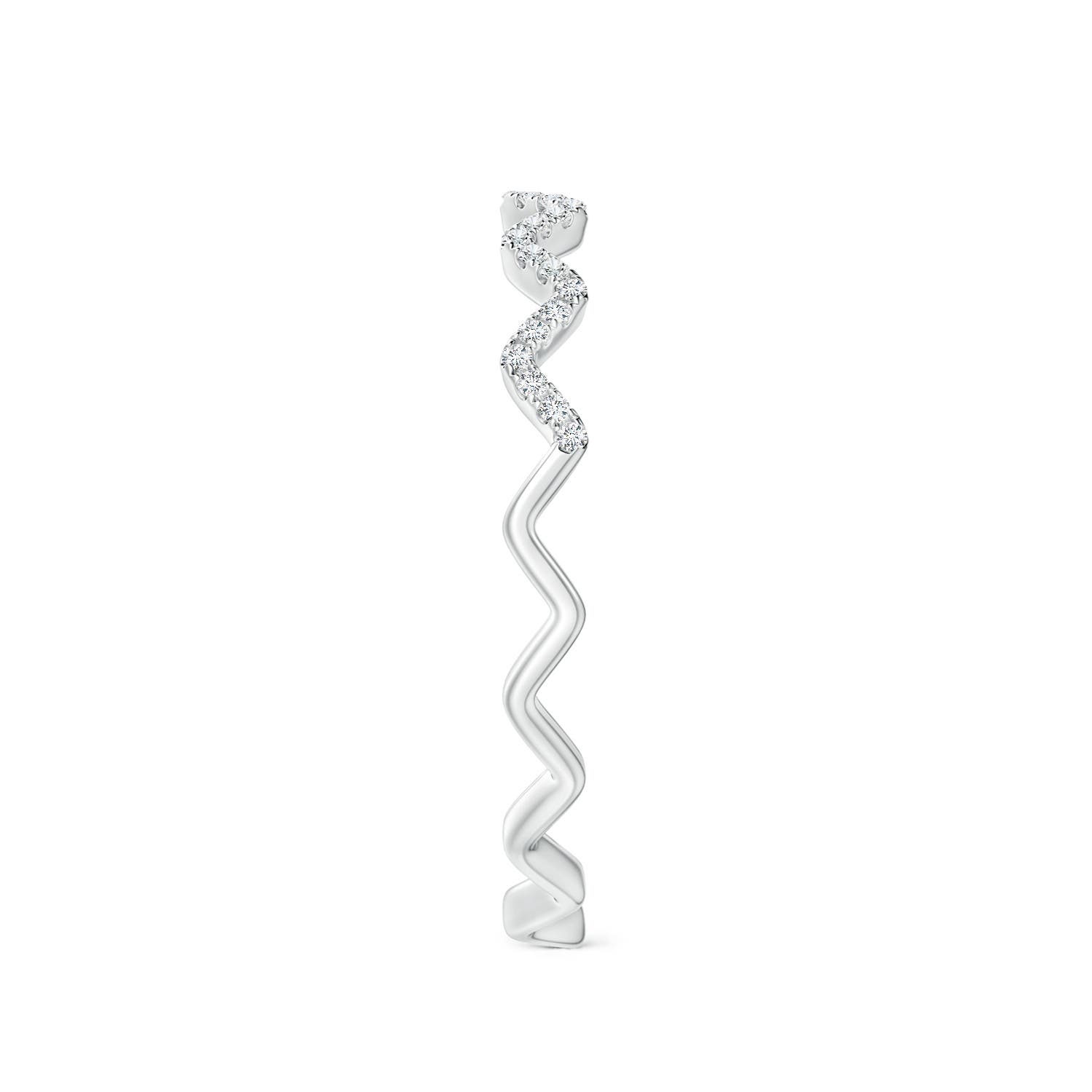 Angara Natural Classic Round Diamond Zig Zag Ring in 14K Solid Gold (0.8MM) - Picture 14 of 40