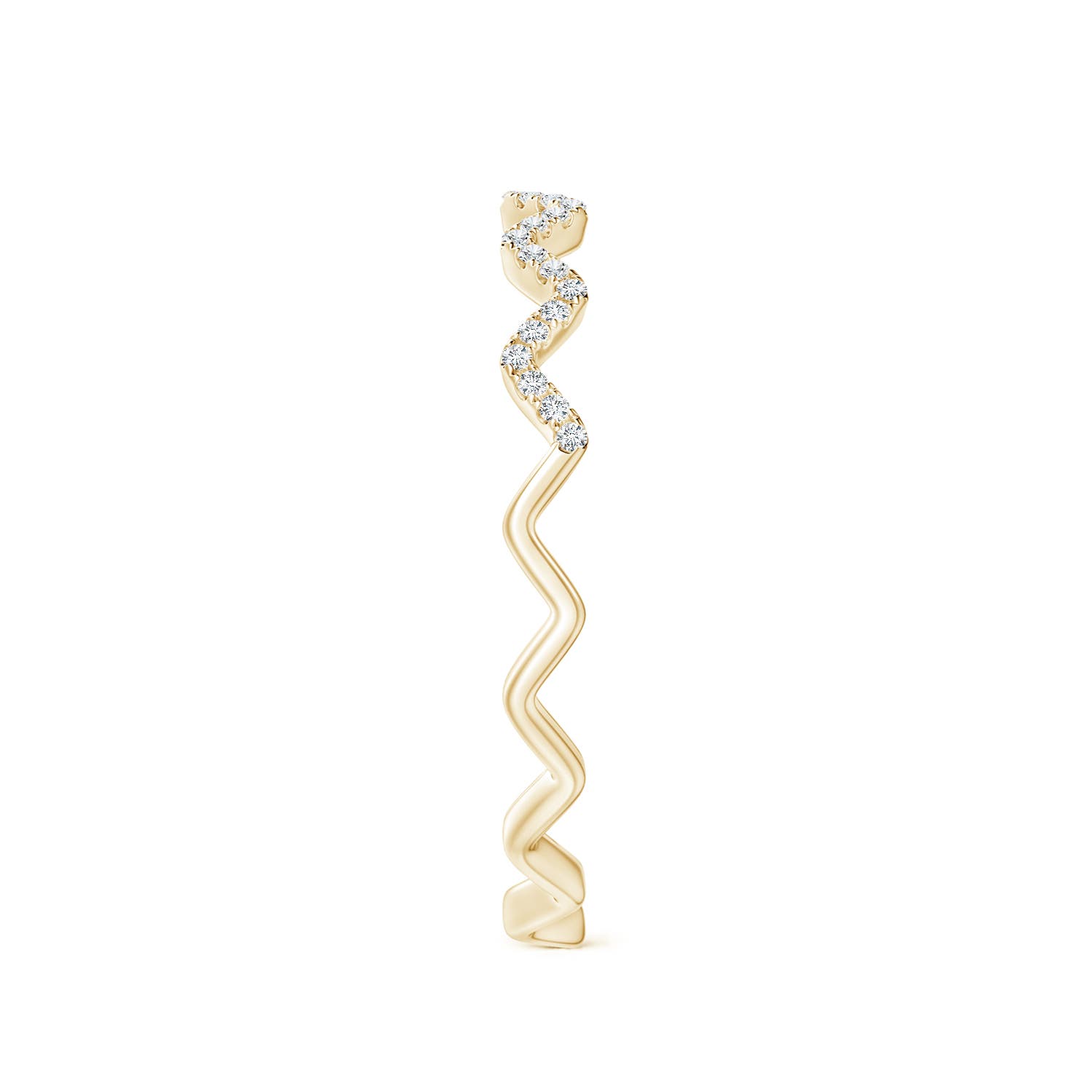 Angara Natural Classic Round Diamond Zig Zag Ring in 14K Solid Gold (0.8MM) - Picture 24 of 40
