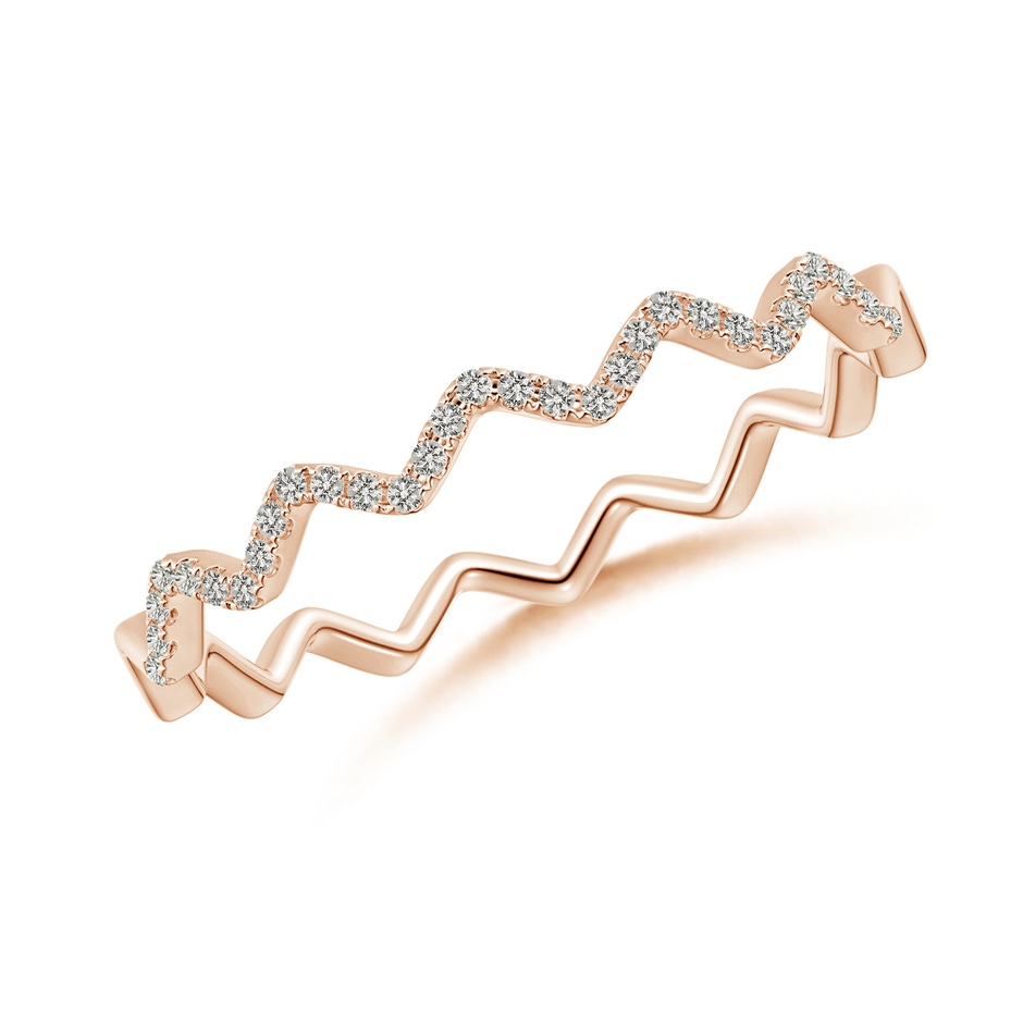 0.8mm KI3 Classic Round Diamond Zig Zag Ring in Rose Gold 