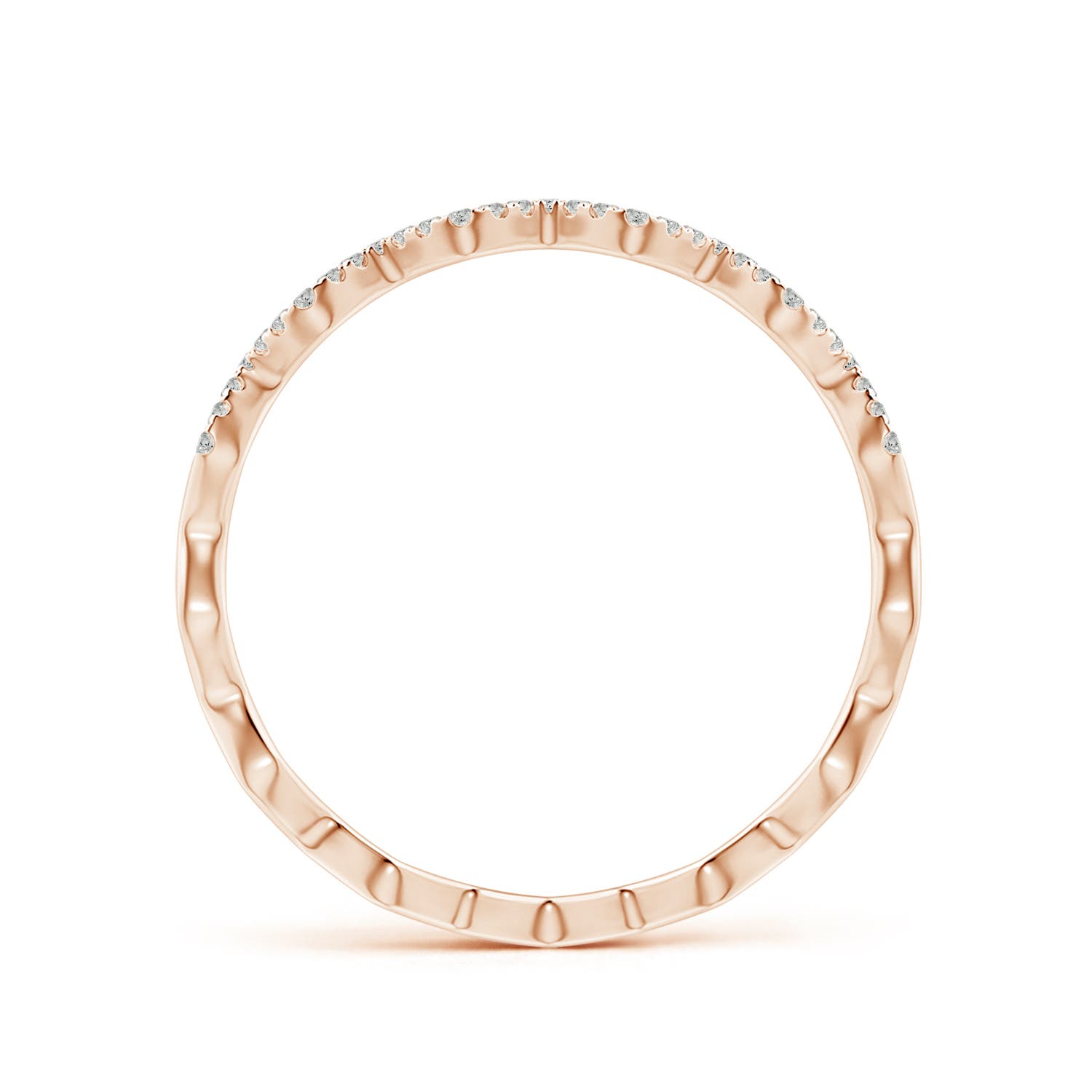 Angara Natural Classic Round Diamond Zig Zag Ring in 14K Solid Gold (0.8MM) - Picture 32 of 40