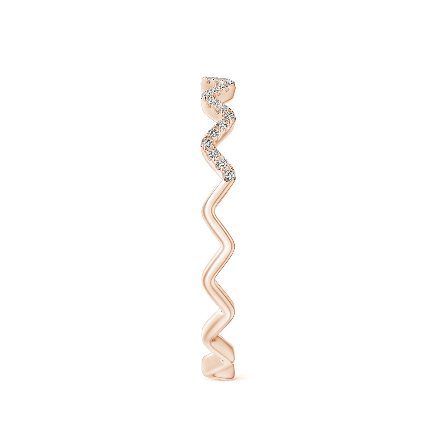 Angara Natural Classic Round Diamond Zig Zag Ring in 14K Solid Gold (0.8MM) - Picture 34 of 40