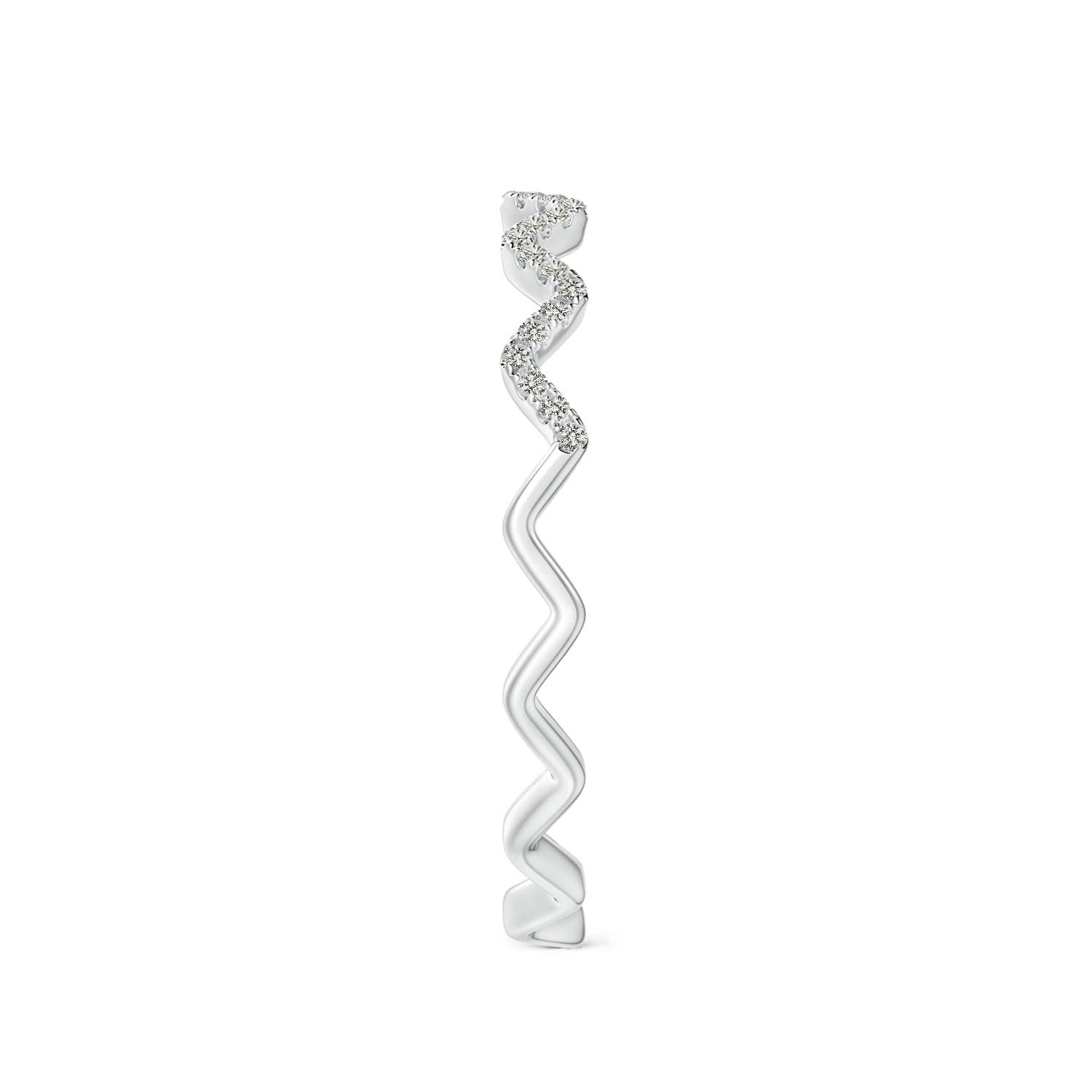 Angara Natural Classic Round Diamond Zig Zag Ring in 14K Solid Gold (0.8MM) - Picture 14 of 40