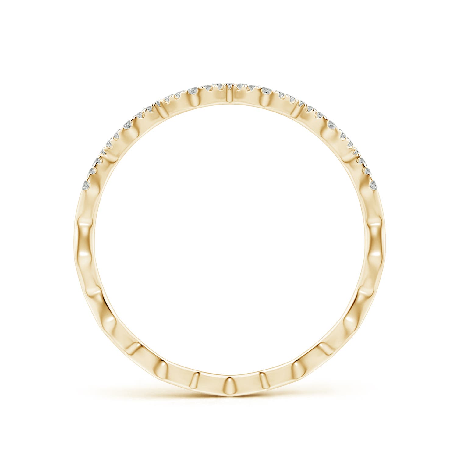 Angara Natural Classic Round Diamond Zig Zag Ring in 14K Solid Gold (0.8MM) - Picture 22 of 40