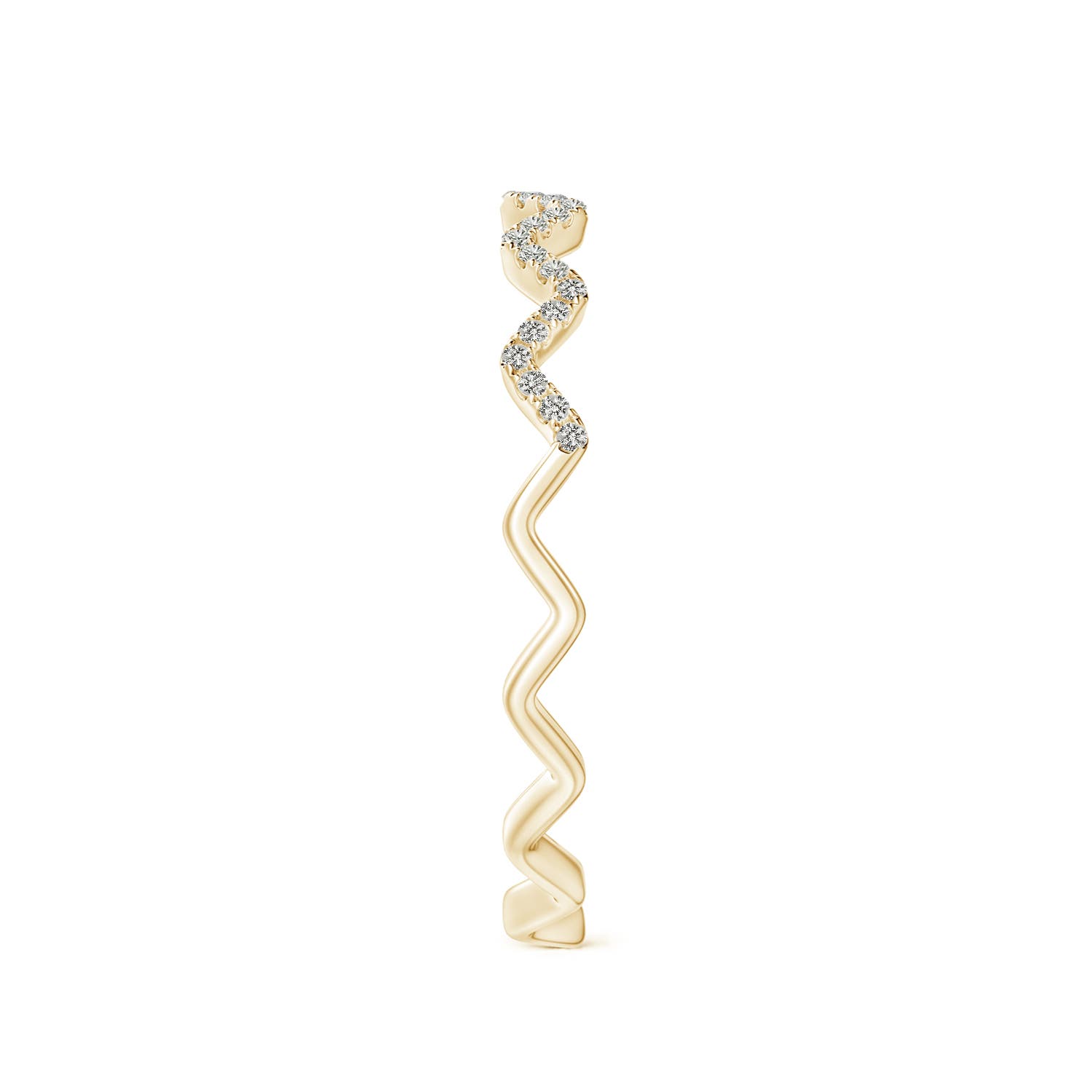 Angara Natural Classic Round Diamond Zig Zag Ring in 14K Solid Gold (0.8MM) - Picture 24 of 40