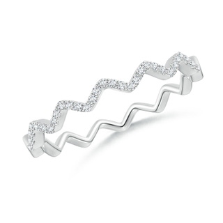 1.2mm GVS2 Classic Round Diamond Zig Zag Ring in 18K White Gold