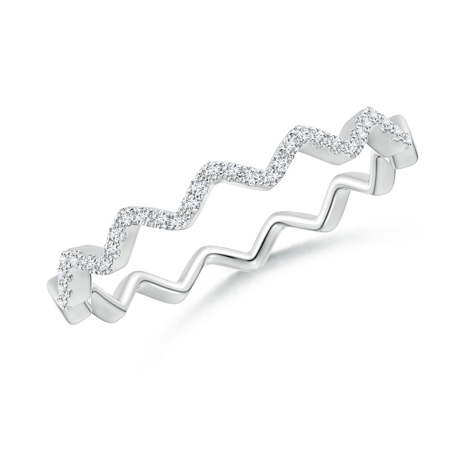 1.2mm GVS2 Classic Round Diamond Zig Zag Ring in 18K White Gold 