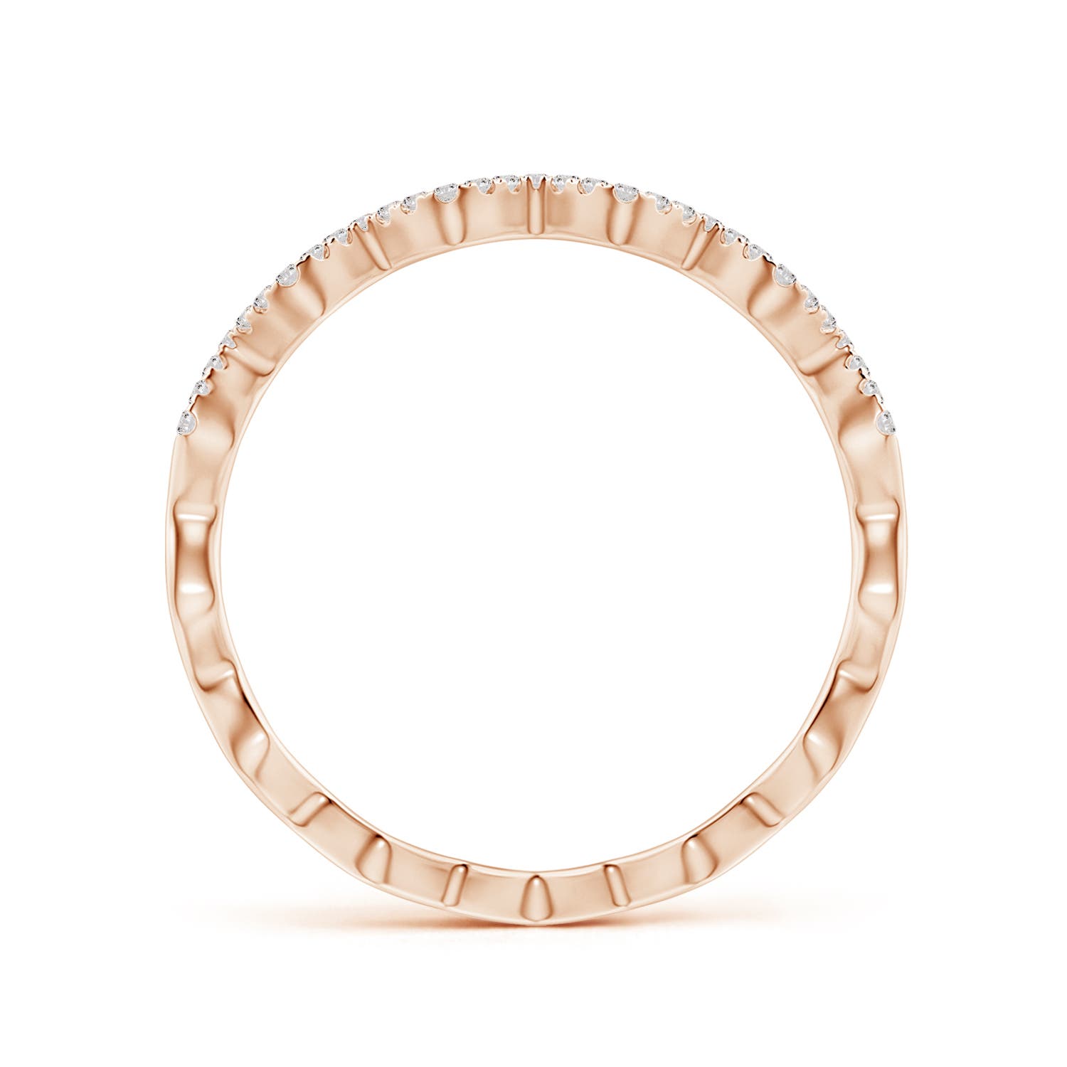 Angara Natural Classic Round Diamond Zig Zag Ring in 14K Solid Gold (1.2MM) - Bild 32 von 40