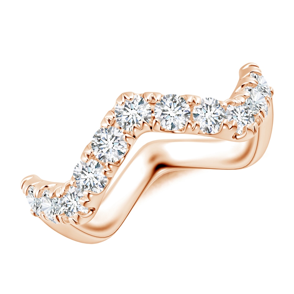 2.7mm GVS2 Classic Round Diamond Zig Zag Ring in Rose Gold 