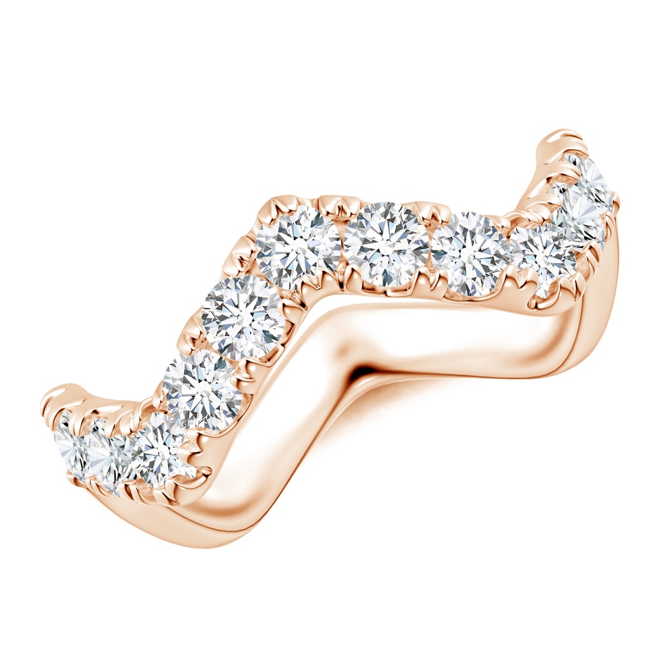 2.9mm GVS2 Classic Round Diamond Zig Zag Ring in 18K Rose Gold 