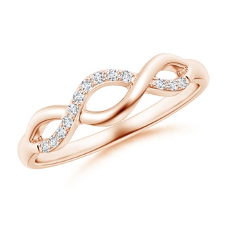 1.1mm GVS2 Single Sided Diamond Criss-Cross Infinity Ring in Rose Gold