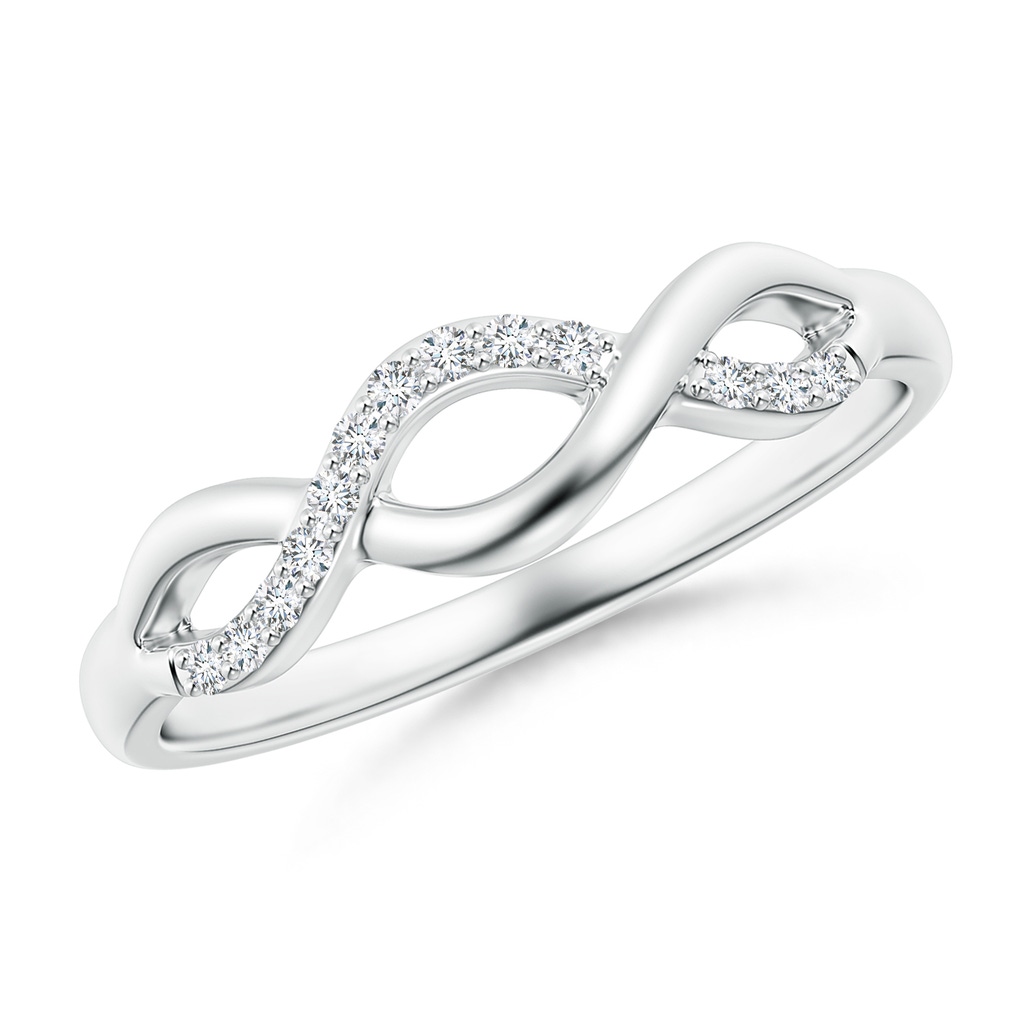 1.1mm GVS2 Single Sided Diamond Criss-Cross Infinity Ring in S999 Silver