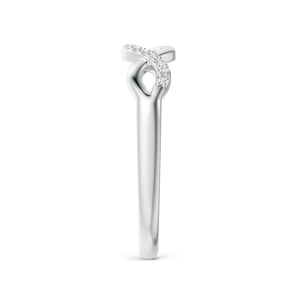 1.1mm GVS2 Single Sided Diamond Criss-Cross Infinity Ring in S999 Silver Side-2