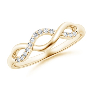 1.1mm GVS2 Single Sided Diamond Criss-Cross Infinity Ring in Yellow Gold