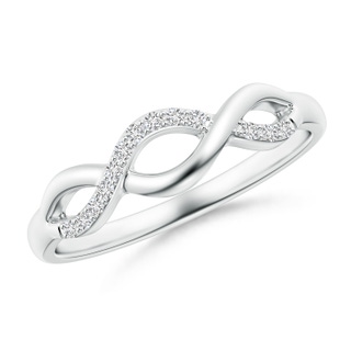 1.1mm HSI2 Single Sided Diamond Criss-Cross Infinity Ring in White Gold