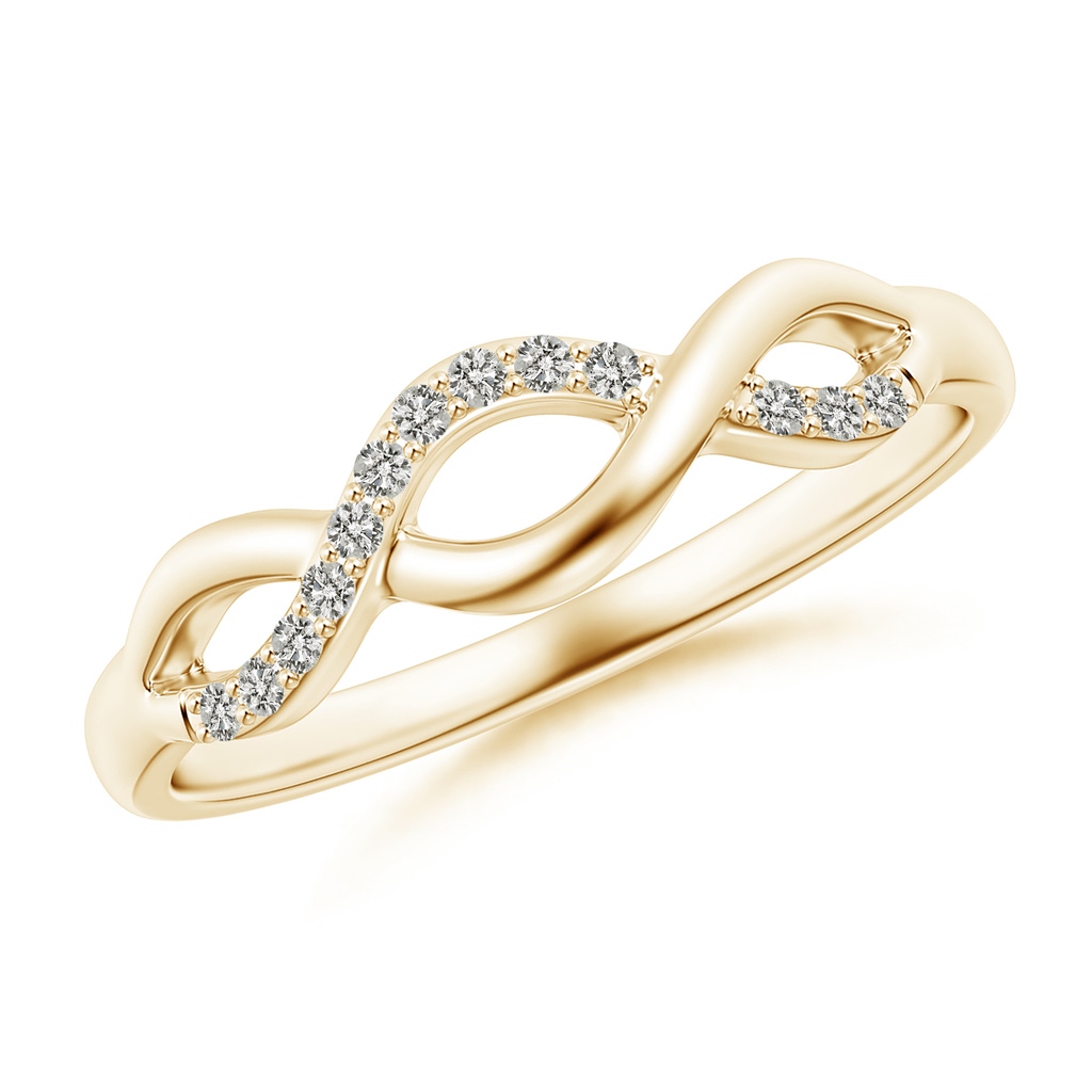 1.1mm KI3 Single Sided Diamond Criss-Cross Infinity Ring in 10K Yellow Gold