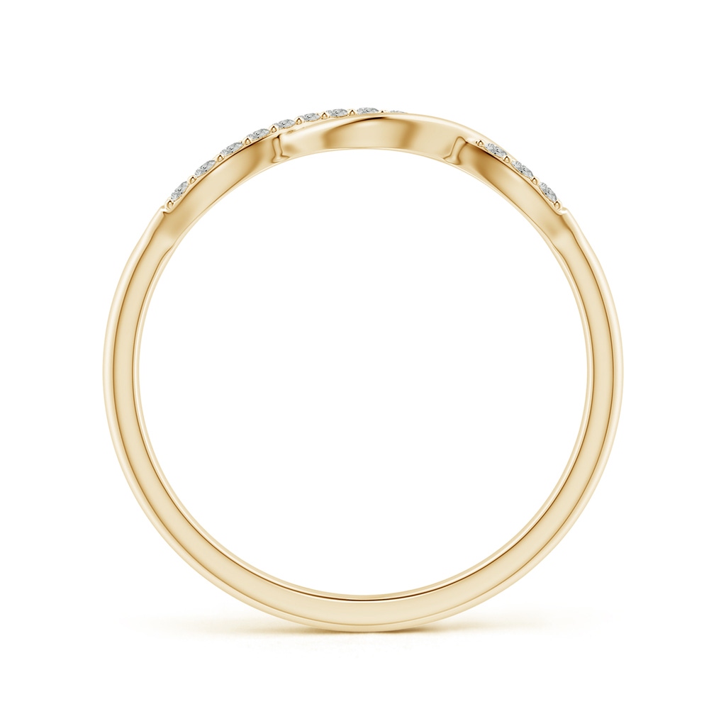 1.1mm KI3 Single Sided Diamond Criss-Cross Infinity Ring in 10K Yellow Gold Side 1
