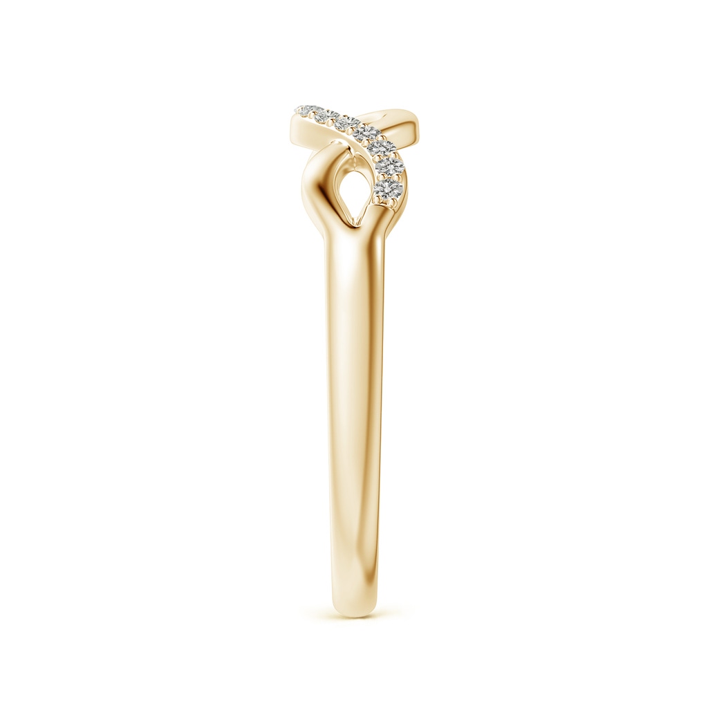 1.1mm KI3 Single Sided Diamond Criss-Cross Infinity Ring in 10K Yellow Gold Side 2