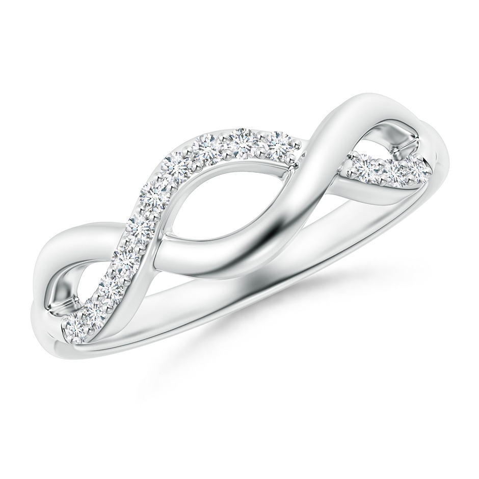 1.35mm GVS2 Single Sided Diamond Criss-Cross Infinity Ring in 9K White Gold 