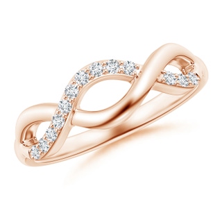 1.35mm GVS2 Single Sided Diamond Criss-Cross Infinity Ring in Rose Gold