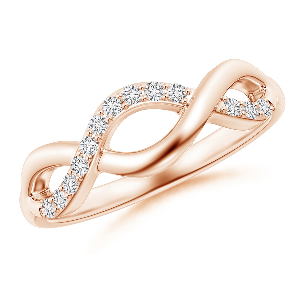 1.35mm HSI2 Single Sided Diamond Criss-Cross Infinity Ring in 10K Rose Gold