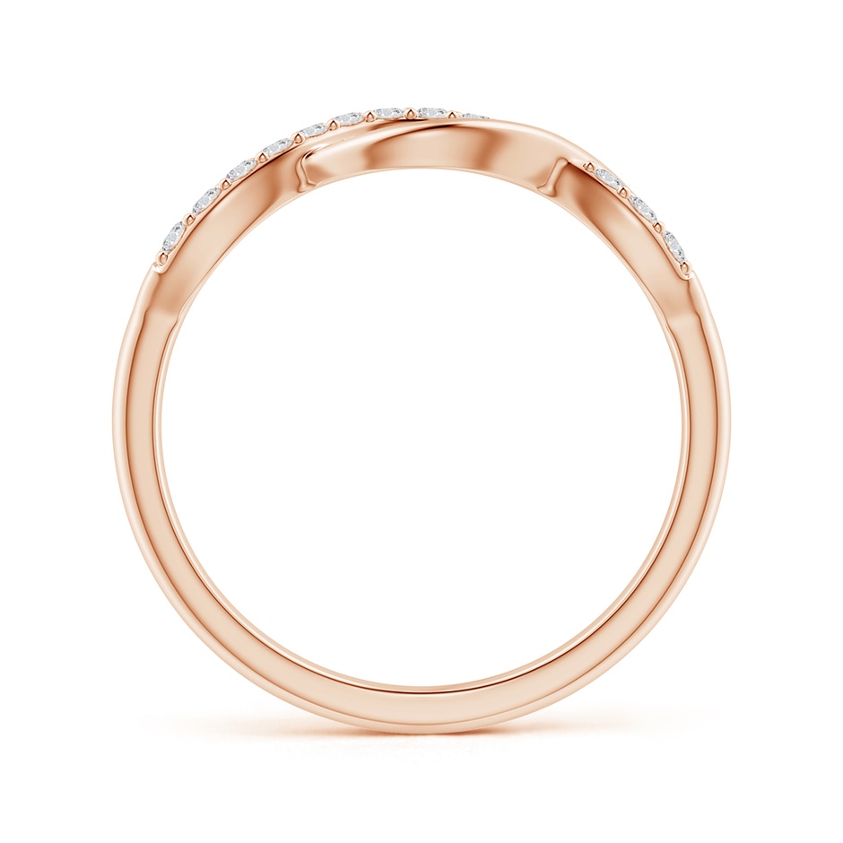 1.35mm HSI2 Single Sided Diamond Criss-Cross Infinity Ring in 10K Rose Gold side 1