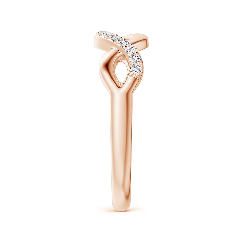 1.35mm HSI2 Single Sided Diamond Criss-Cross Infinity Ring in 10K Rose Gold side 2