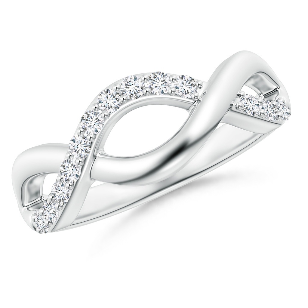 1.65mm GVS2 Single Sided Diamond Criss-Cross Infinity Ring in White Gold