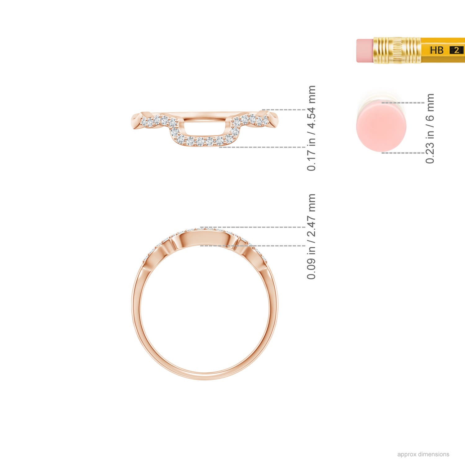 G, VS2 / 0.18 CT / 14 KT Rose Gold