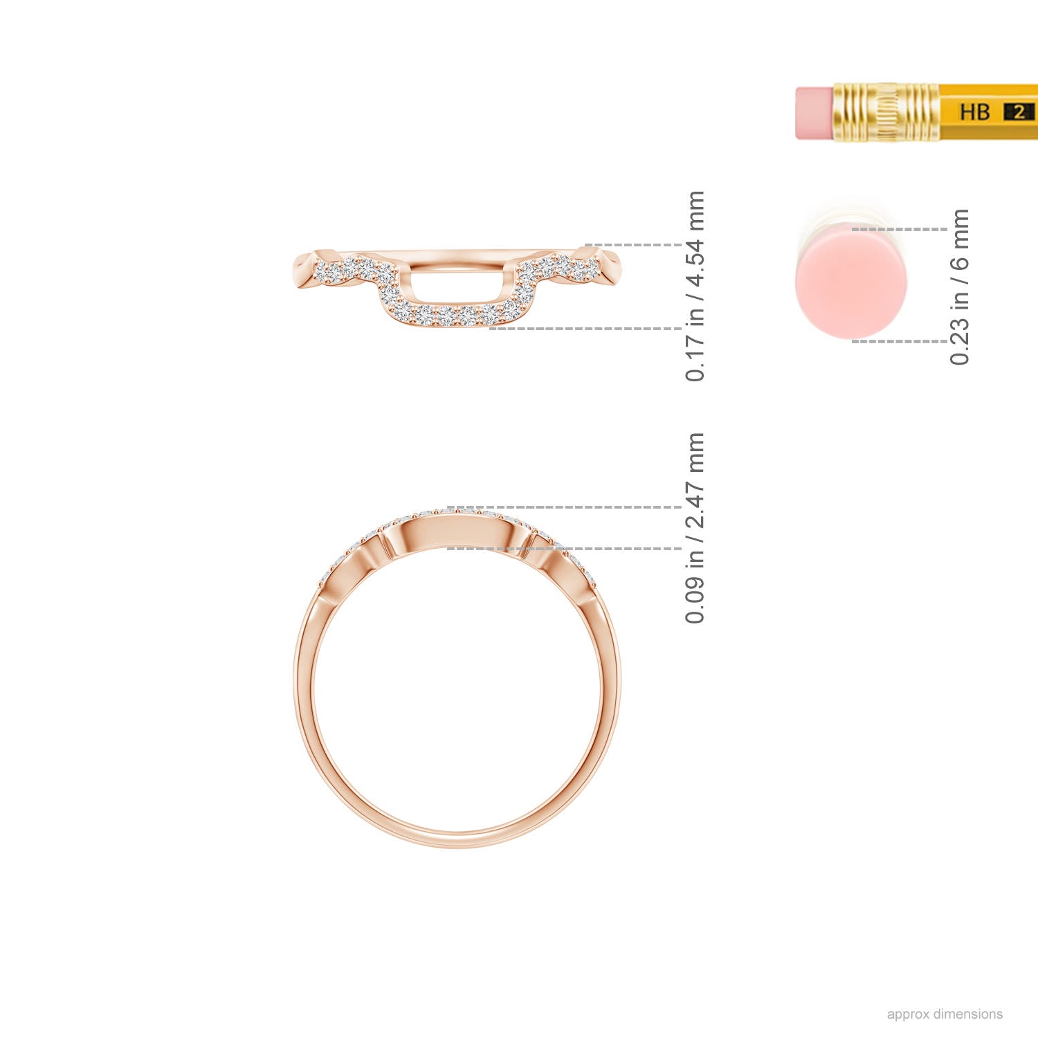 H, SI2 / 0.18 CT / 14 KT Rose Gold