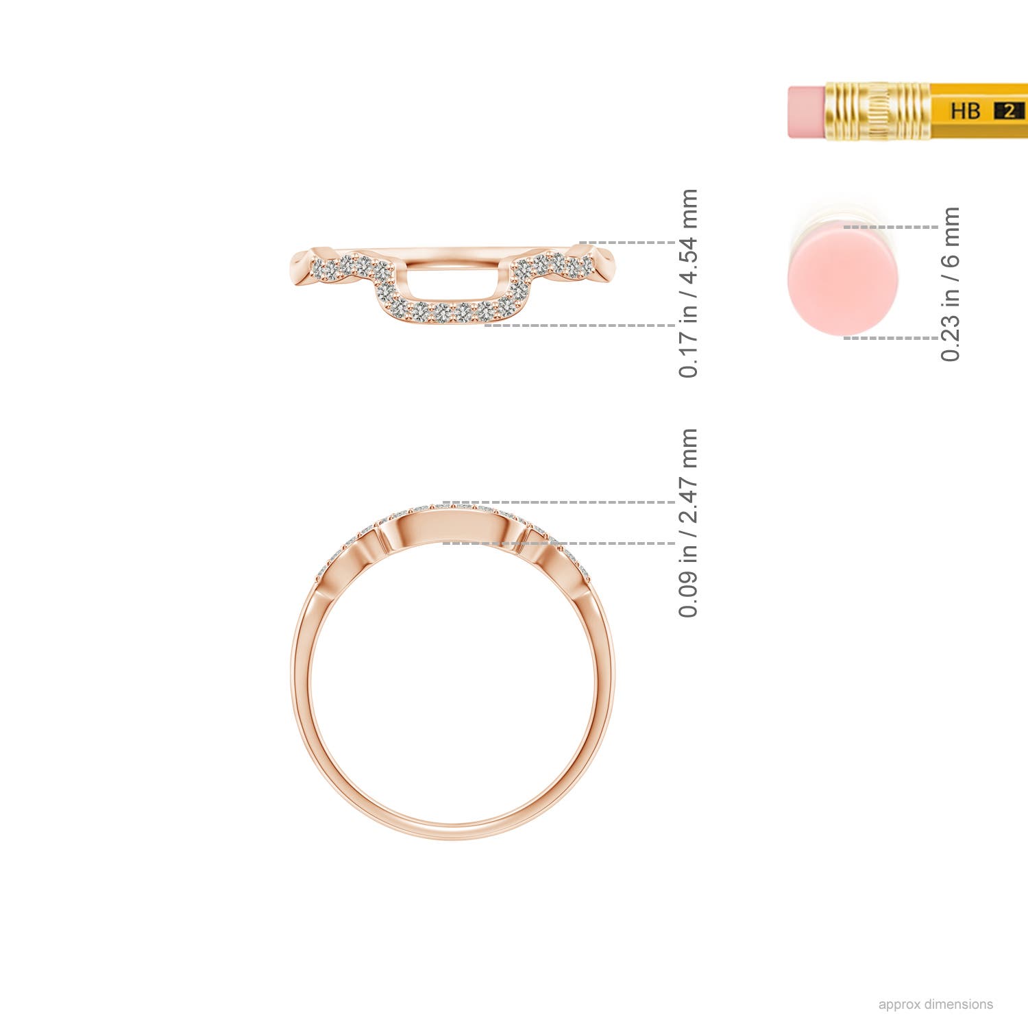 K, I3 / 0.18 CT / 14 KT Rose Gold