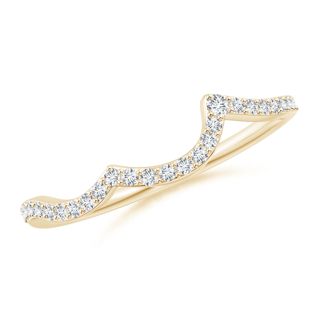 1.6mm GVS2 Diamond Comfort Fit Wavy Wedding Band in Yellow Gold