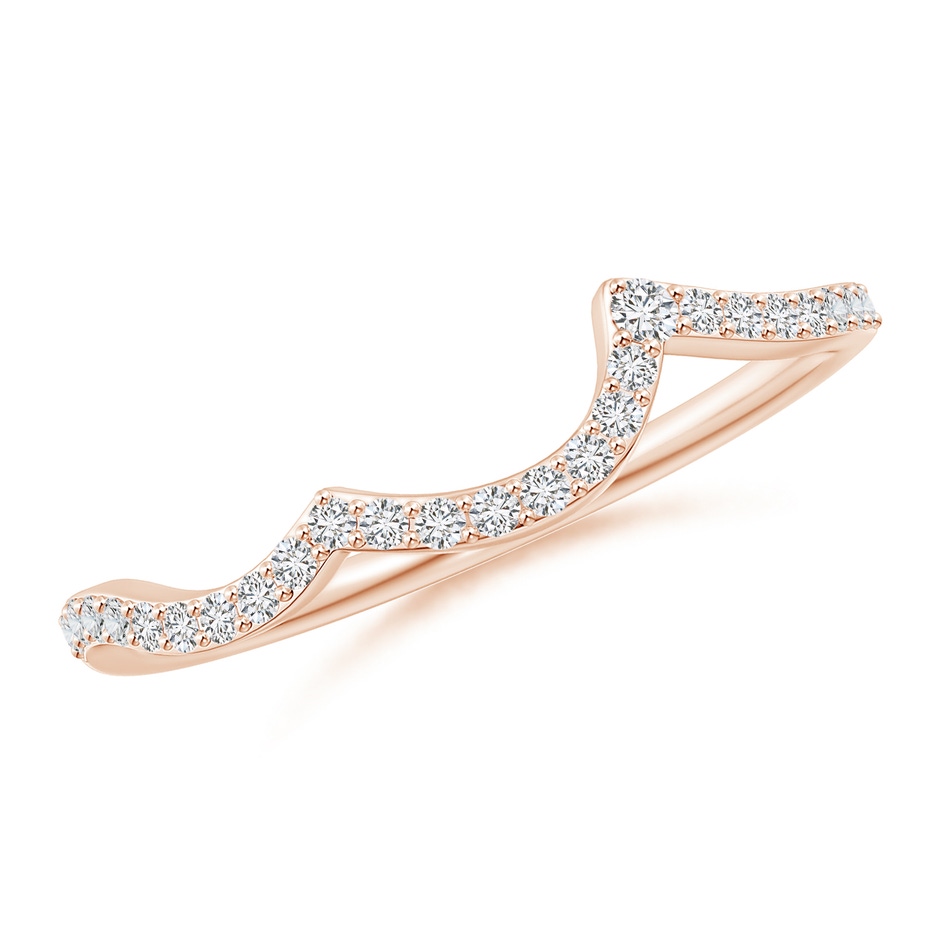 1.6mm HSI2 Diamond Comfort Fit Wavy Wedding Band in Rose Gold 