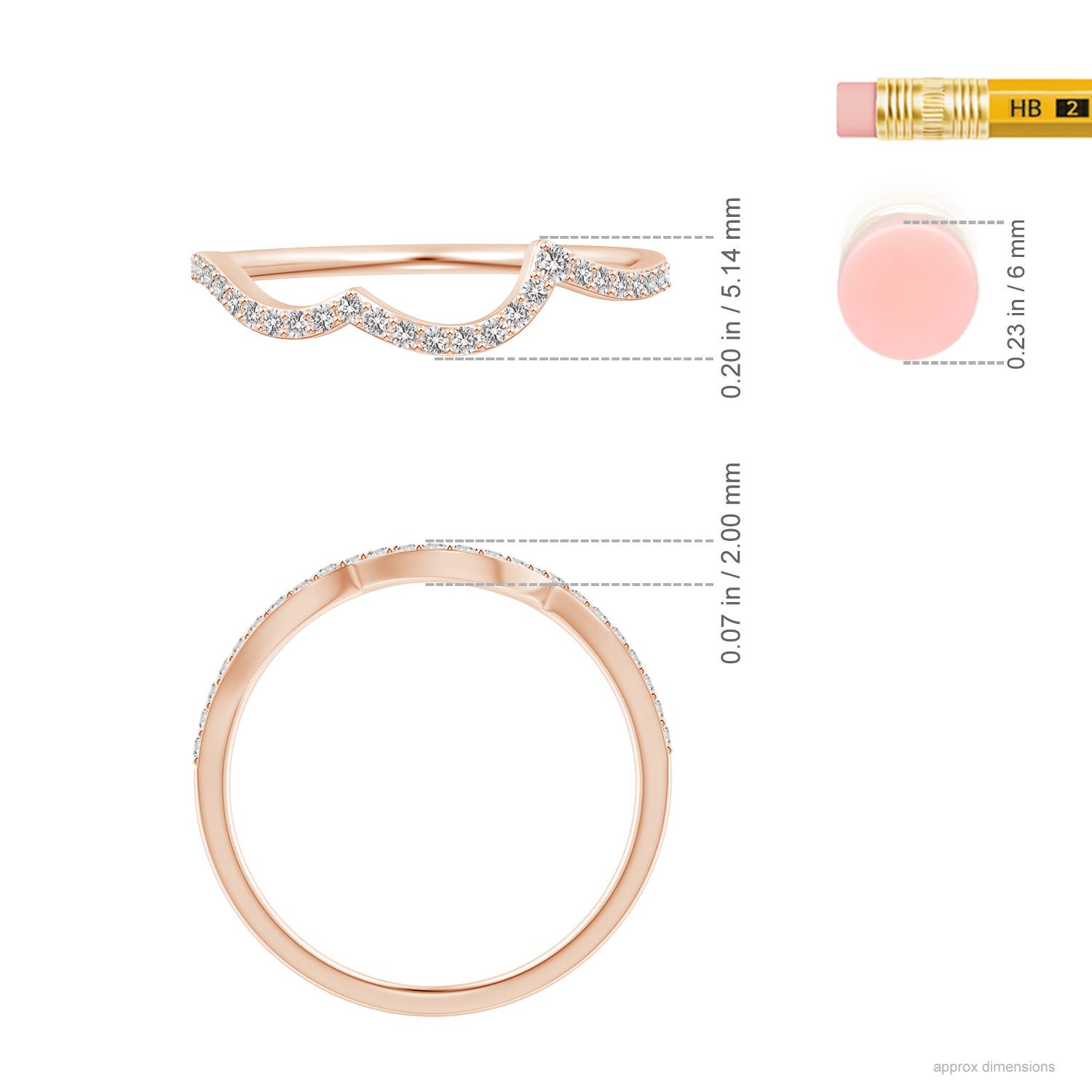 I-J, I1-I2 / 0.16 CT / 14 KT Rose Gold