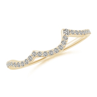 1.6mm KI3 Diamond Comfort Fit Wavy Wedding Band in Yellow Gold
