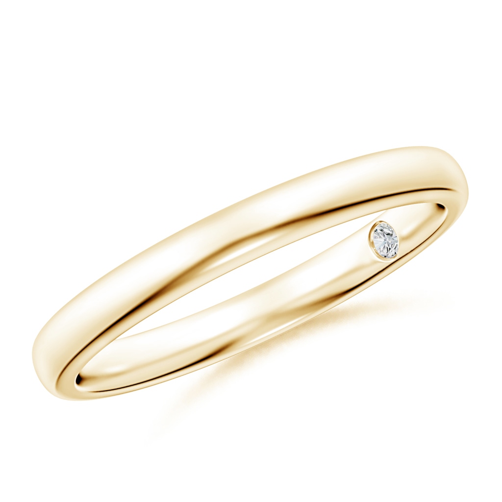 1.8mm HSI2 Plain Wedding Band with Secret Diamond in Yellow Gold
