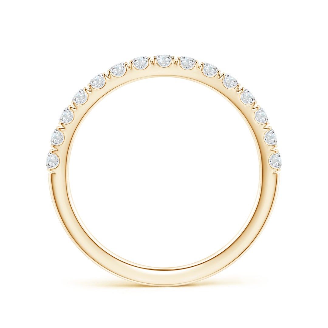 1.9mm GVS2 U-Pavé Set Diamond Half Eternity Wedding Band in Yellow Gold - side 1