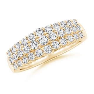 2.4mm GVS2 Tapered Triple-Row Diamond Anniversary Ring in Yellow Gold