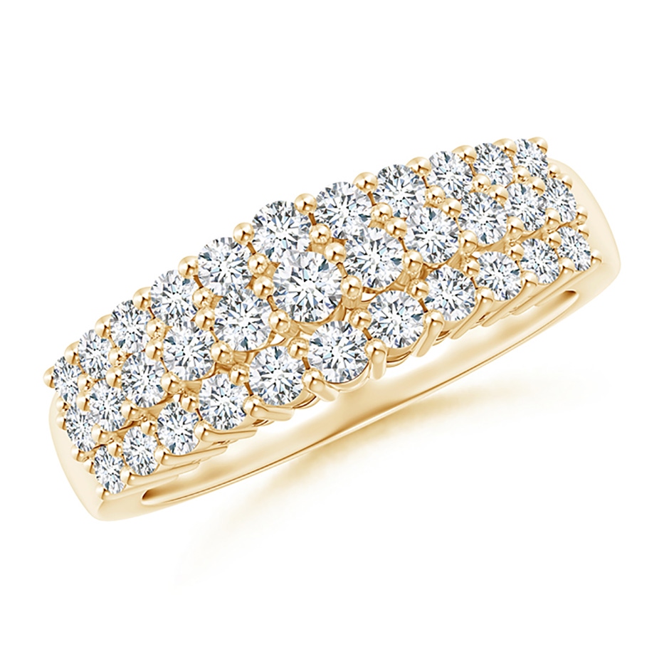 2.4mm GVS2 Tapered Triple-Row Diamond Anniversary Ring in Yellow Gold 