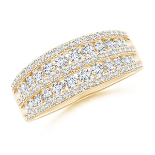 2.1mm GVS2 Cascading Diamond Multi-Row Anniversary Band in Yellow Gold