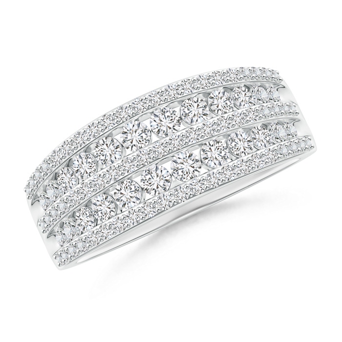 2.1mm HSI2 Cascading Diamond Multi-Row Anniversary Band in P950 Platinum