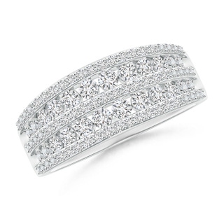 2.1mm HSI2 Cascading Diamond Multi-Row Anniversary Band in White Gold