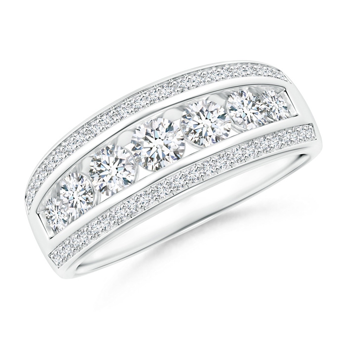 3.5mm GVS2 Cascading Diamond Triple-Row Anniversary Band in White Gold 