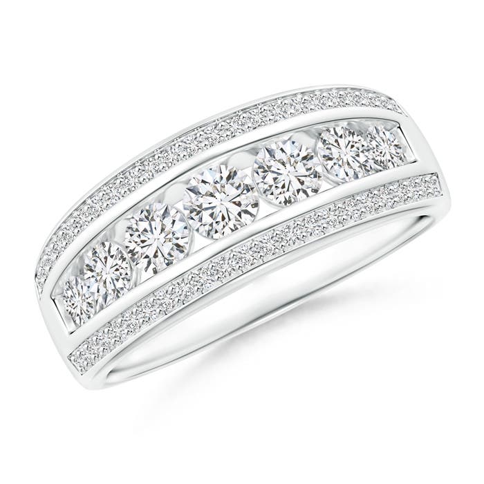 3.5mm HSI2 Cascading Diamond Triple-Row Anniversary Band in P950 Platinum