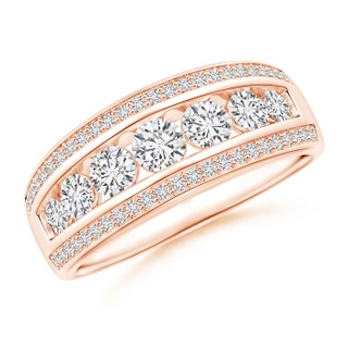 3.5mm HSI2 Cascading Diamond Triple-Row Anniversary Band in Rose Gold